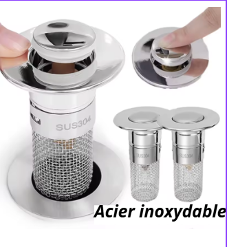 Bouchon de vidange universel (évier, salle de bain...)